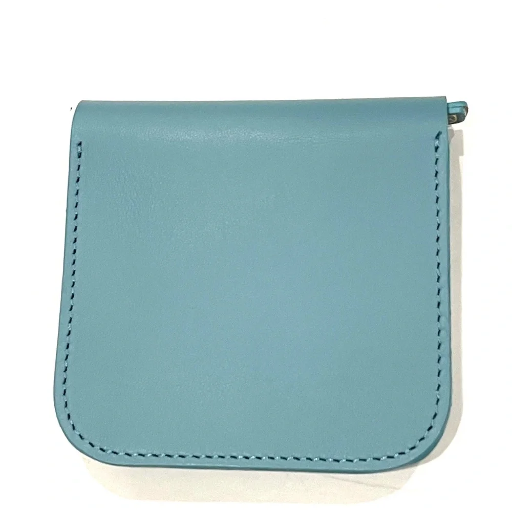 MINOR HISTORY Little Ledger Wallet Leather Blue NEW - Picture 5 of 8